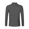 Men's Casual Stand Up Collar Spliced Long Sleeved Polo Shirt
