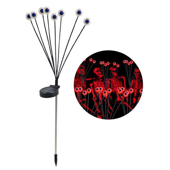 Solar Eyeball Lights Halloween Outdoor Stake Lights Colorful Glowing Ghost Eye Design Waterproof Decorative