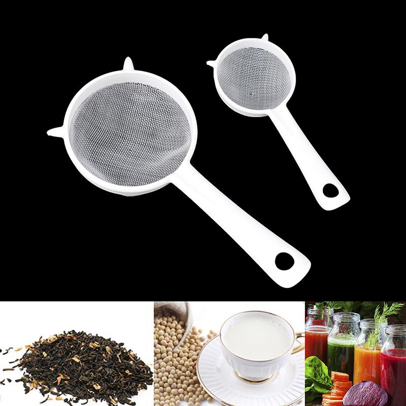 Kitchen Handheld Plastic Screen Mesh Tea Leaf Strainer Flour Sieve Colander
