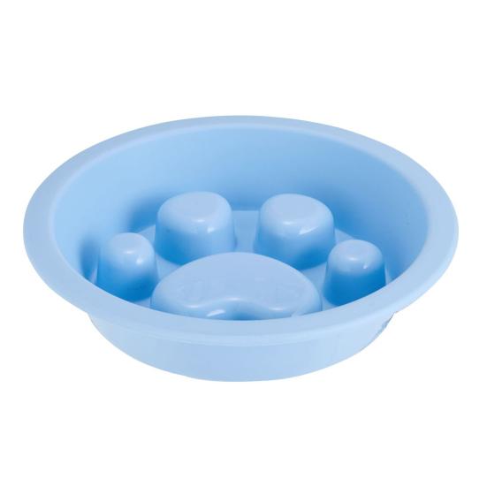 Pet Slow Feeder Bowl for Cats and Dogs синий