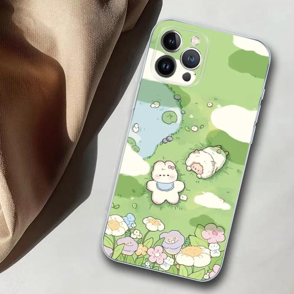 Husă pentru telefon mobil iPhone15 Pro, husă pentru telefon mobil cu iepurași drăguți și prietenii lor, trimiteți poze.