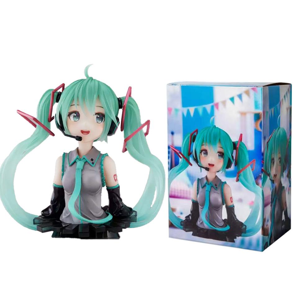 Original Genuine Hatsune Bust Figurine Hatsune Miku Merchandise Gashapon Doll Desktop Display Car Accessory Gift For Girlfriend