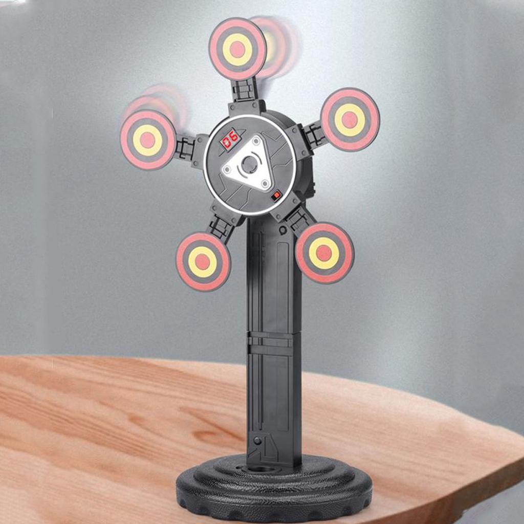 Children Electronic Scoring Target Toy Auto Reset Sound Effect 360 Degree Rotating Moving Target for Competition Training