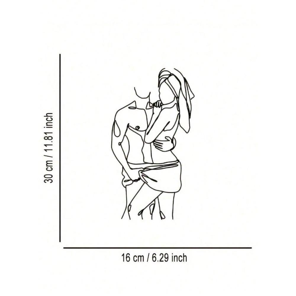 

Metal Wall Art Embracing Couple Minimalist Sculpture Weatherproof Iron Decor Romantic Anniversary Gift Indoor Outdoor Modern Home TY7278 різнокольоровий