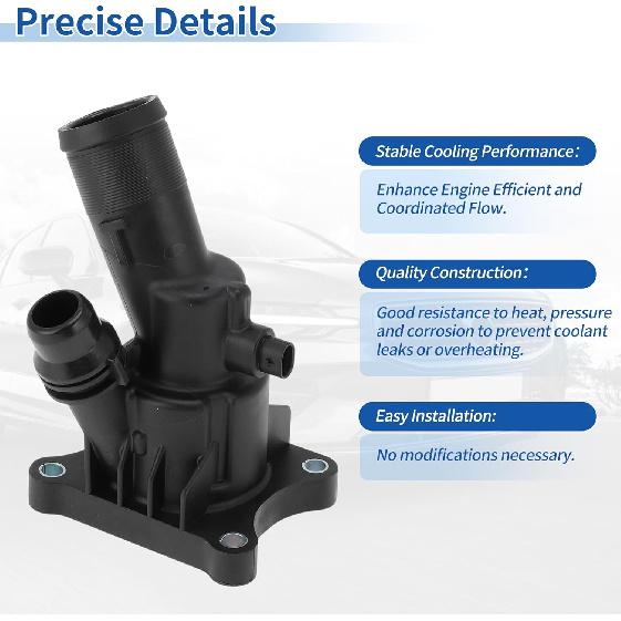 Engine Coolant Thermostat Housing Assembly with Seal & Sensor for Volvo S60 S80 S90 V60 V90 Cross Country XC40 XC60 XC70 XC90 Replace No.31293912