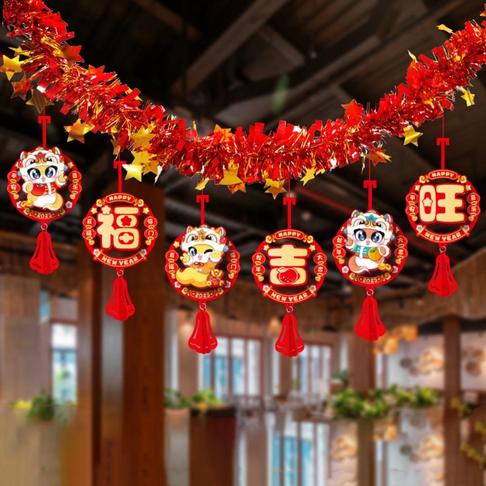 Cartoon Spring Festival Banner Garland Hanging Lunar Year Ornaments  For Home Shopping Mail