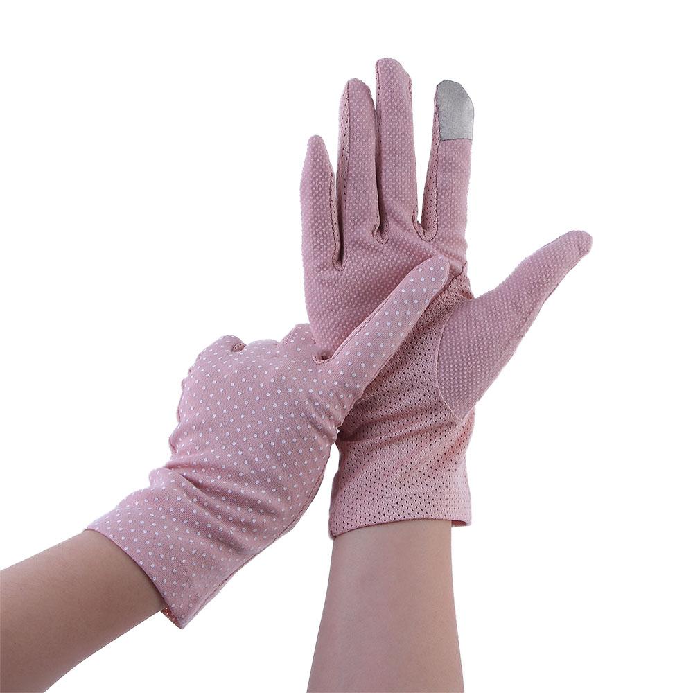 Women Driving Sunscreen Dot Short Gloves Sun Protection  Gloves