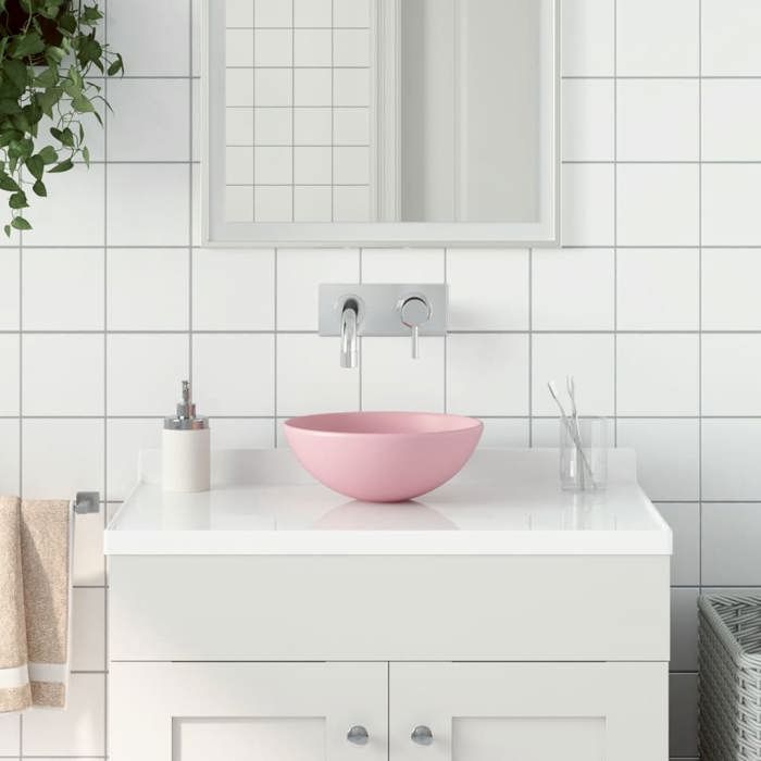VidaXL Lavabo de Salle de Bain Rond Vasque à Poser de Toilette Lave-mains de Cuisine Salle Cosmétique Maison Intérieur 146977