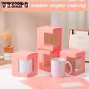 20pcs Pink Mug Boxes for Gifts Coffee Mugs Boxes Gift Boxes with Clear Windoe for Shipping Mugs Wine Glass Paper Treat Boxes Gift Packaging Box