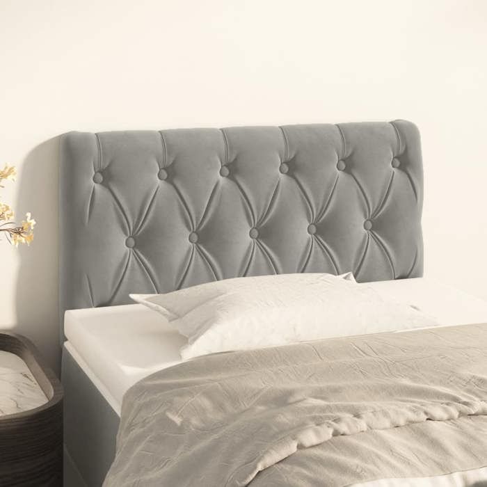 VidaXL Tête de Lit Meuble de Chambre à Coucher Accessoire de Lit Simple Tête de Cadre de Lit Intérieur Gris Clair 80x7x78/88 346306