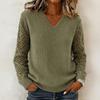 Women's Fashion Long Sleeve Cutout Pullover Sweater Loose Fit Knit Top for Casual Wear