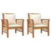 4 Piece Garden Lounge Set with Cushions Solid Acacia Wood