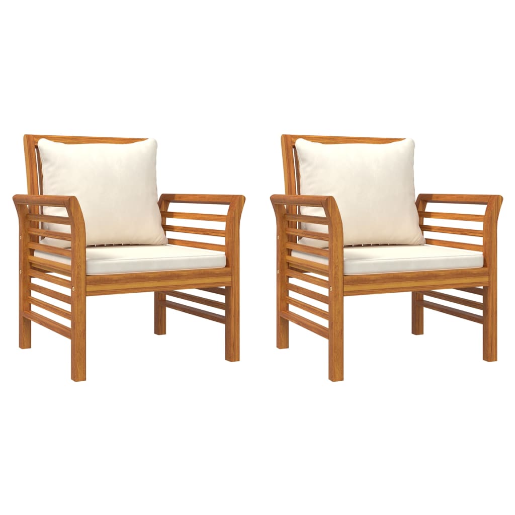 4 Piece Garden Lounge Set with Cushions Solid Acacia Wood