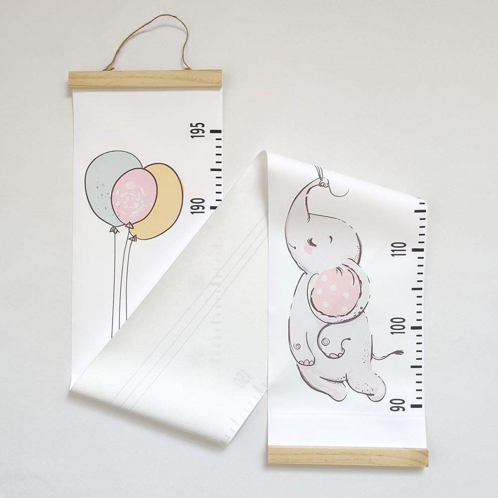 New 2M Height Growth Chart Wall Hanging Removable Height Chart Growth Ruler Catoon Pattern Height Measure Ruler Home Decoration