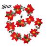 Low Voltage LED String Christmas Poinsettia Lights 200/300cm Red Green Floral Garland Battery/USB Gift for Home Operated Indoor Outdoor Fairy Light