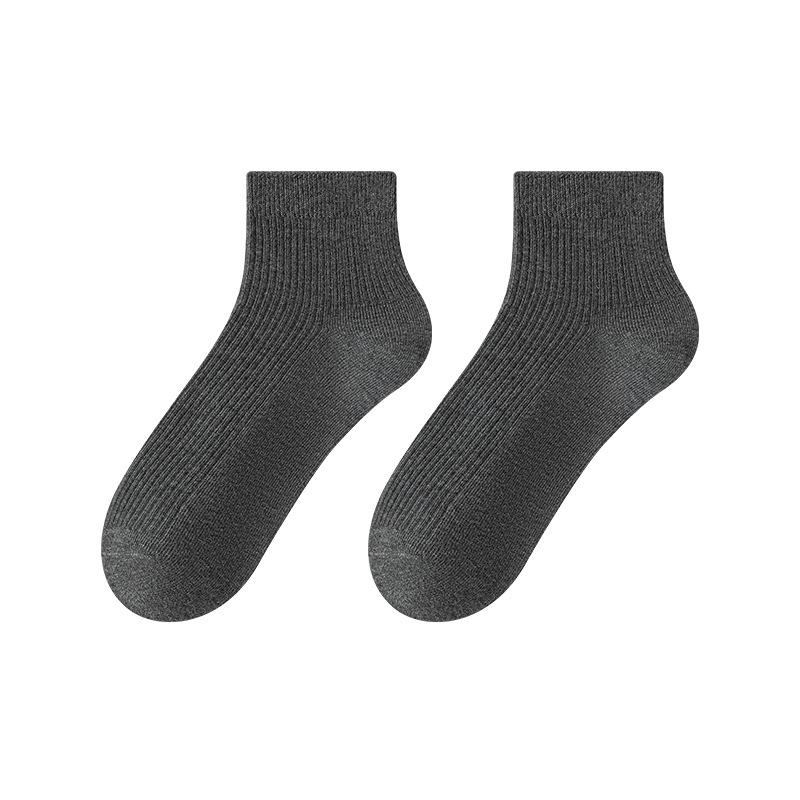 Female Autumn Pure Color Sweat Absorbing Breathable Deodorant Sports Short Tube Cotton Socks