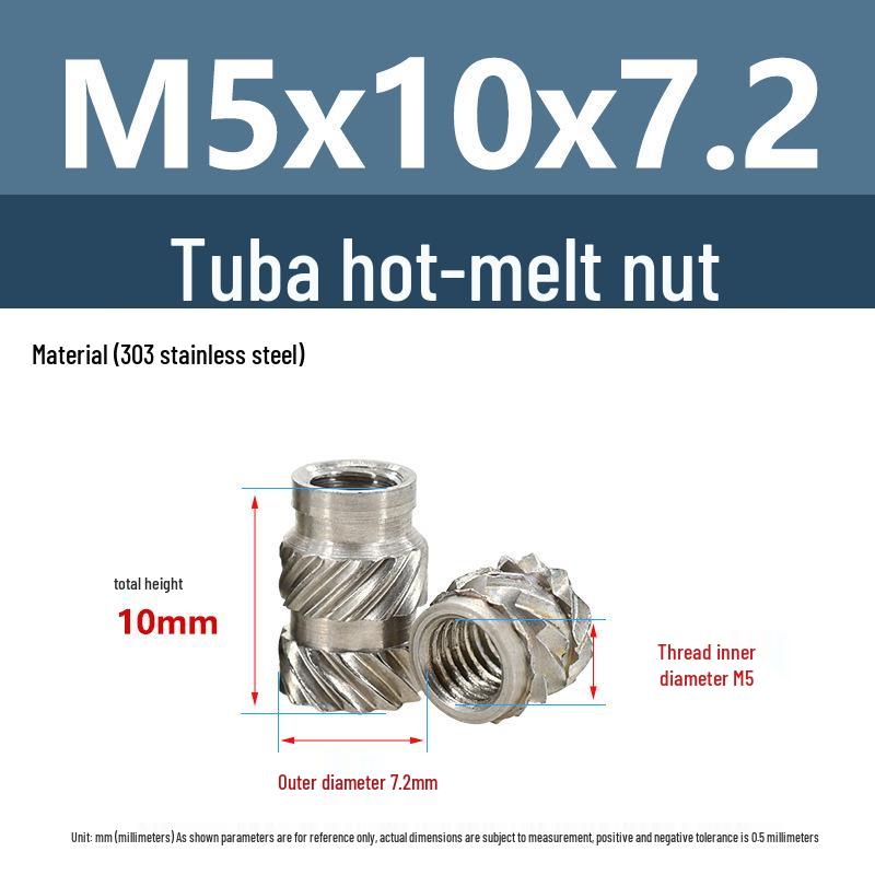 Stainless Steel Pre-embedded Injection Molding Knurled Nut M2M3M4