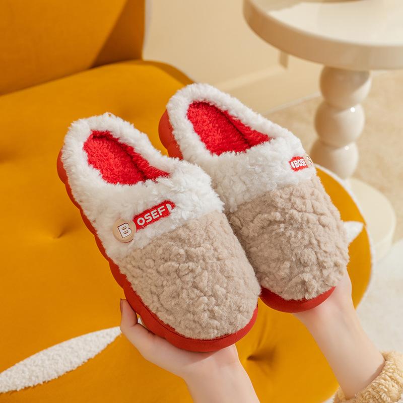 Fashion Winter Warm Fluffy Slippers Women Comfort Soft Sole Plush Home Woman 2024 Mix Color Closed Toe Thick Bottom Cotton Shoes