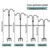 Wrought Iron Double Shepherd Hook for Outdoor Bird Feeders and Garden Decor