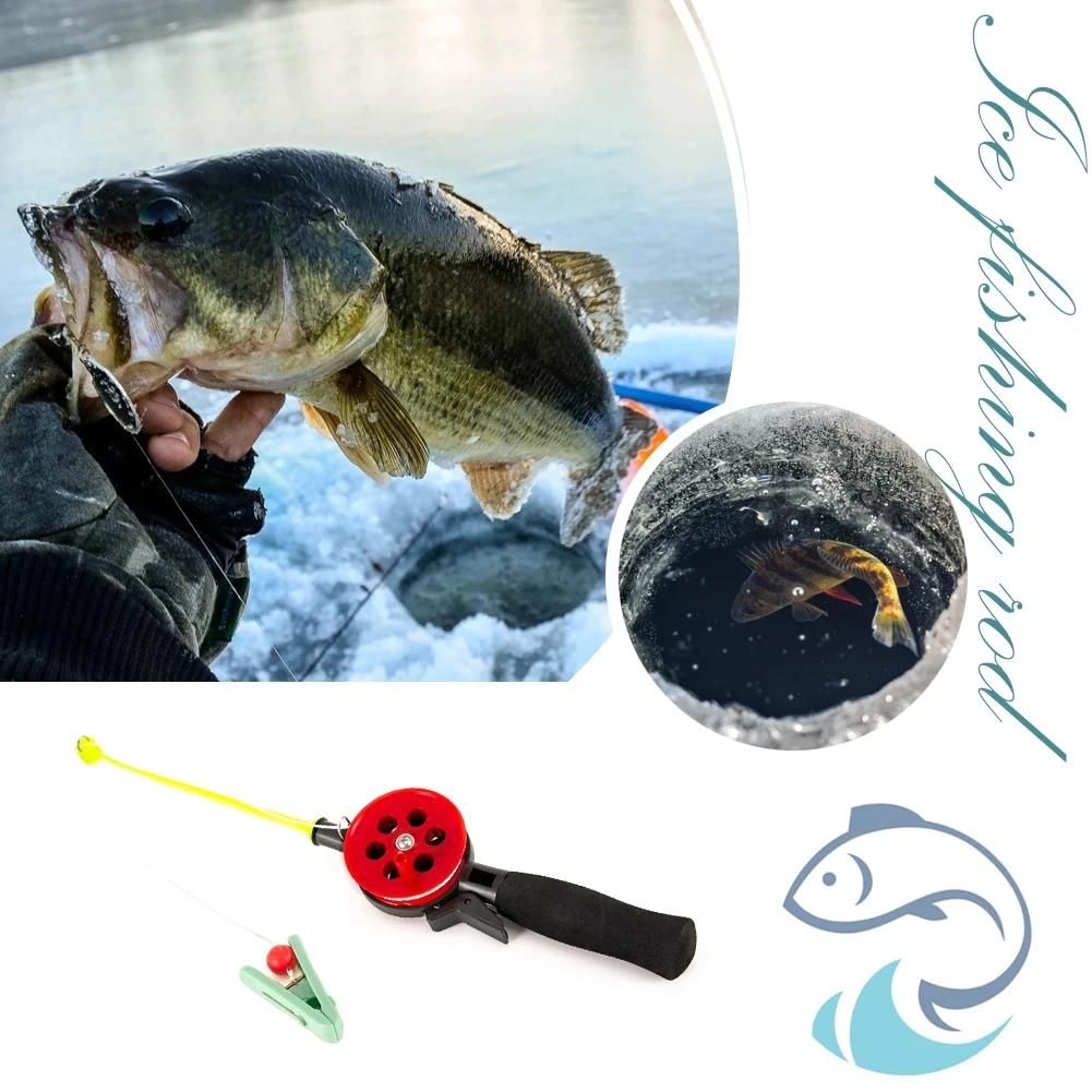 For Outdoor Fishing Portable Accessories Shrimp Crab Fishing Rod Fishing Tackle Pole with Clip 34cm Winter Outdoor Ice (random)