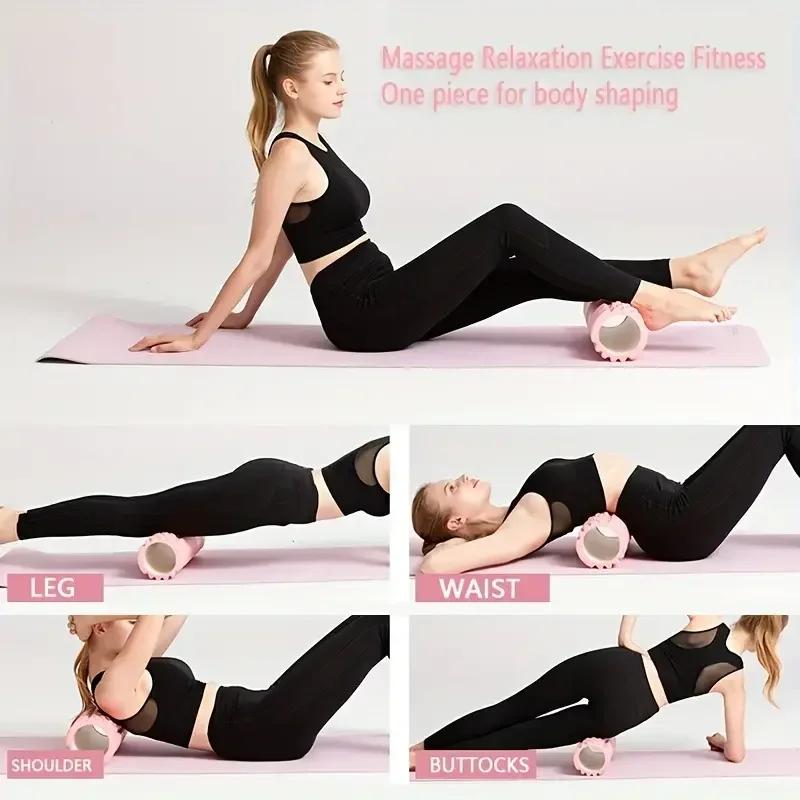 Foam massage roller, hollow yoga column, fitness equipment for muscle massage, physiotherapy and sports rehabilitation, 1pc