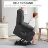 Power Lift Recliner Chair with Vibration Massage, Lift Chair for Elderly with Footrest, Remote, Side Pocket, Dark Grey