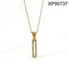 Gold Heart & Butterfly Pendant Necklace - Women's Versatile Titanium Steel Charm Chain