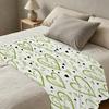 Soft Flannel Blanket Solid Color with Heart & Plant Pattern, Skin-Friendly Throw for Home, Cozy Room Decor & Valentine’s Day Gift
