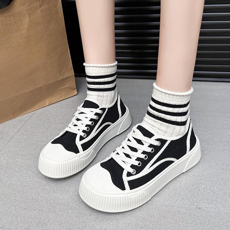 Fashion 2025 New Thick Soled Canvas Shoes for Women New Spring and Autumn Versatile Shoes Casual Sports Shoes Retro Board