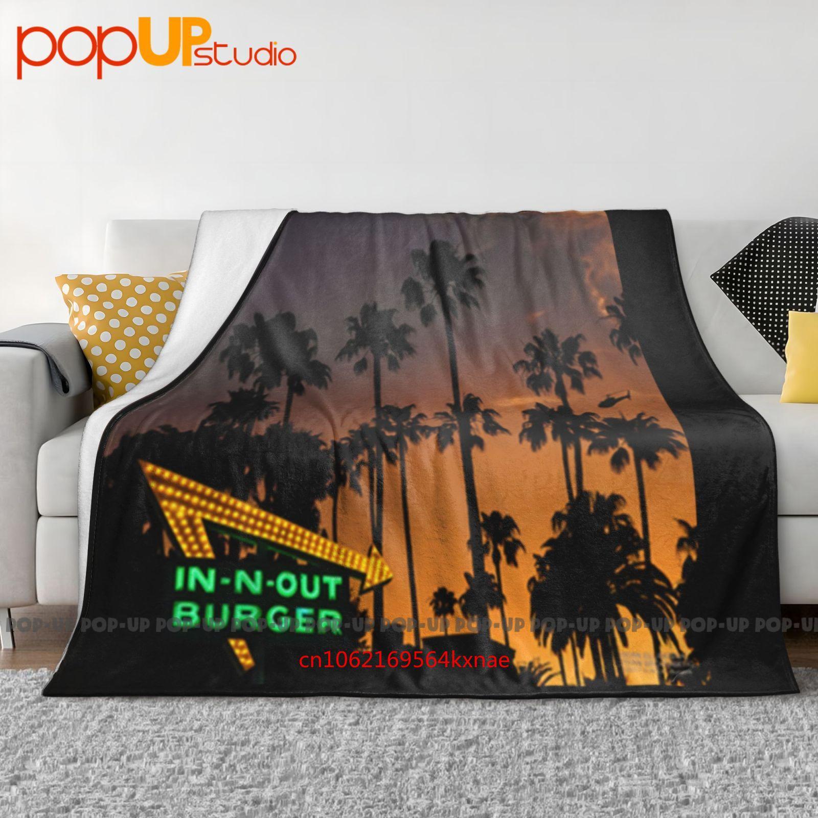 In-N-Out Burgers California Sunsets & Palm Trees Ultra-Soft Blanket Quilt Winter Sofa Cover Bed Covers 30x40in