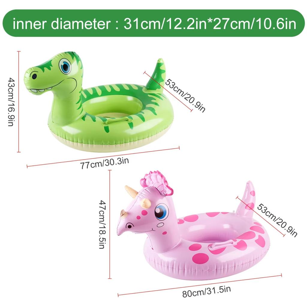 1PC Inflatable Animal Pool Float Dinosaur Unicorn Swim Ring with Handle Summer Water Toy Swimming Pool Accessories