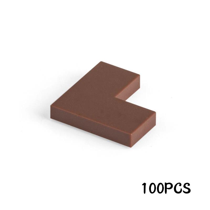 100Pcs MOC Smooth Blocks Assembles Particles 14719 Flat Tile 1+2 Corner Construction Bricks Learning Works With Brand Leduo Playthings