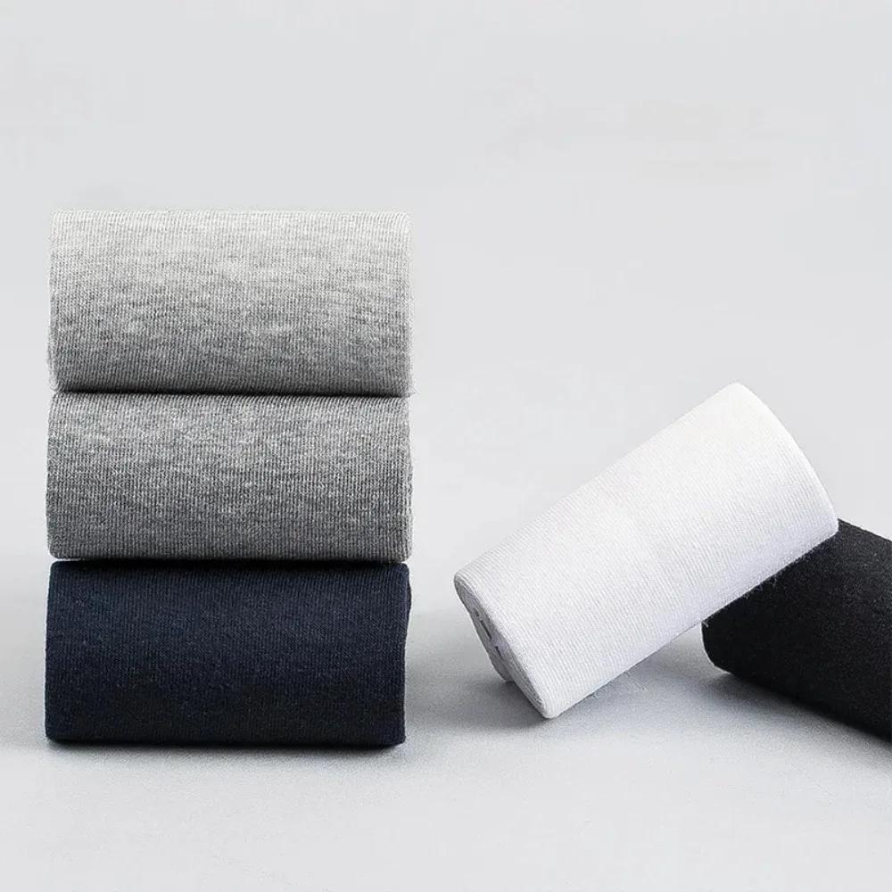 5 10 Pairs Men Socks Cotton Blend Black Business Casual Soft Breathable for Spring Summer Autumn Winter Size 6-13