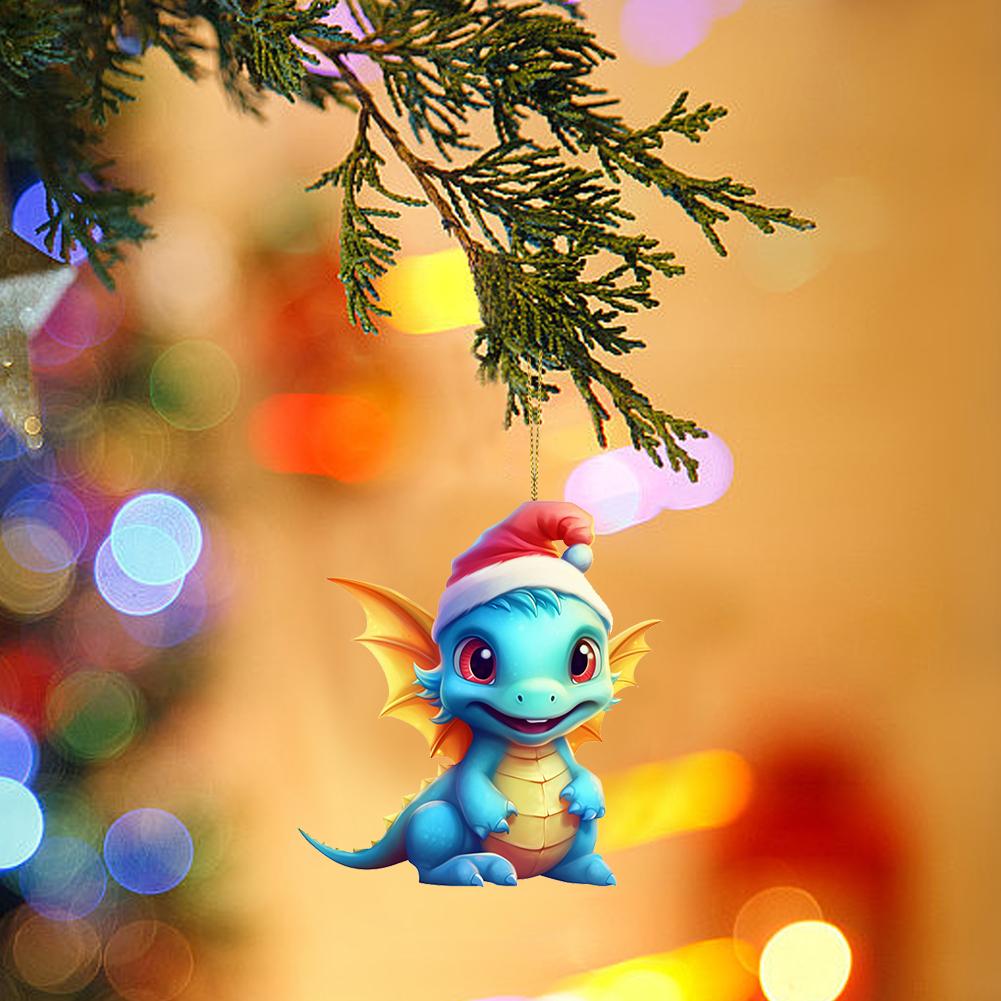 Christmas Dragon Ornaments Christmas Anime Flying Dragon Pendant Cartoon Lovely Dragon Figurines Home Decor