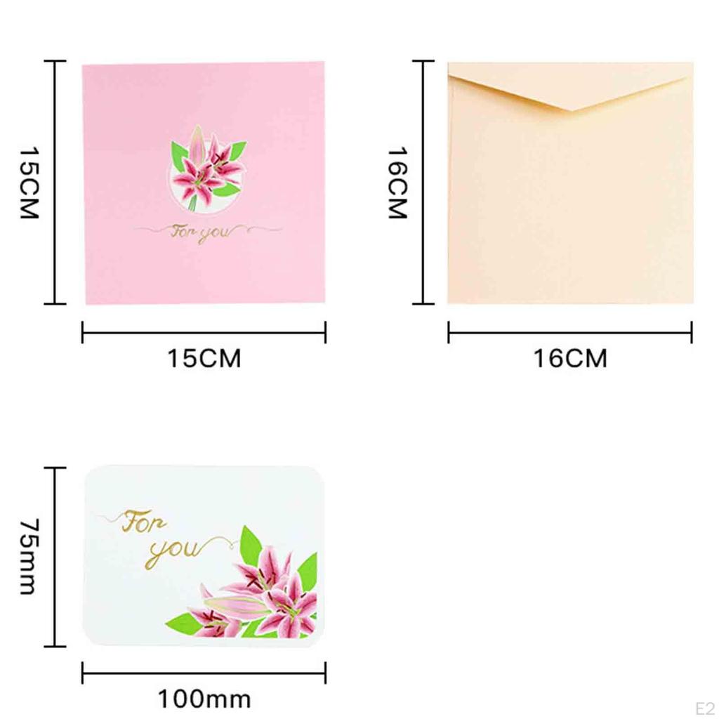 Mother's Day Greeting Card 3D Lily Thank You Gifts Cards Popup