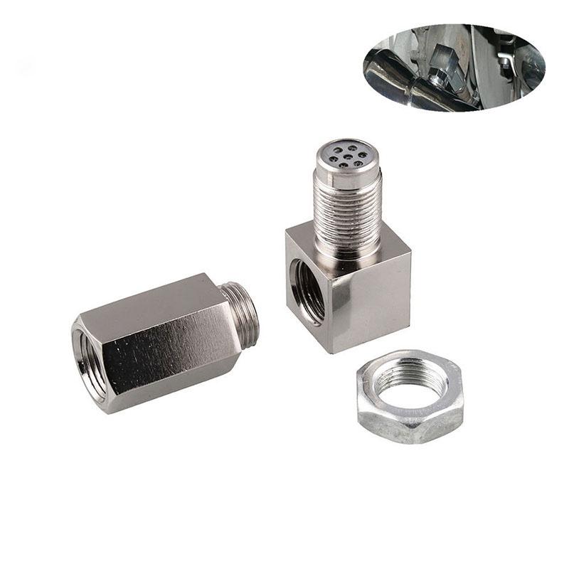 90° Spacer Sensor Engine Light Cel Check Bung Mini Catalytic Converter O2 For