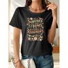 Womens Rainstory Print T Shirt Round Neck Casual Loose Short Sleeve Fashion Top