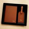 Free Monogrammed Initial Letters Gift Box Set Saffiano Leather Passport Holder Luggage Tag Passport Cover Travel Accessories