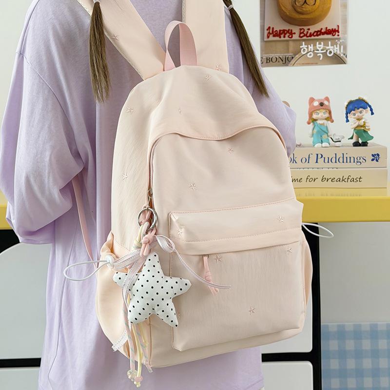 Schoolbag Japanese ins high value student schoolbag fresh and sweet star casual backpack large capacity lightweight backpack women