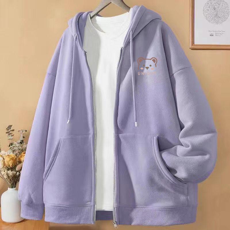 Women's Korean-Style Hooded Cardigan: Heavyweight Spring/Autumn Jacket for Students