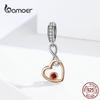 BAMOER Heart Infinity Love Pendant Charm for European Bracelet & Bangle Rose Gold Color