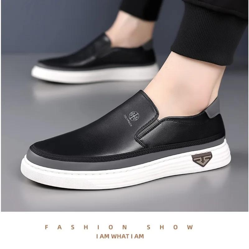 Mode Mode Frühjahr Herbst Plattform Casual Leder Schuhe für Männer Designer Neue Weiche Sohle Herren Board Schuhe Casual Herren Sneakers