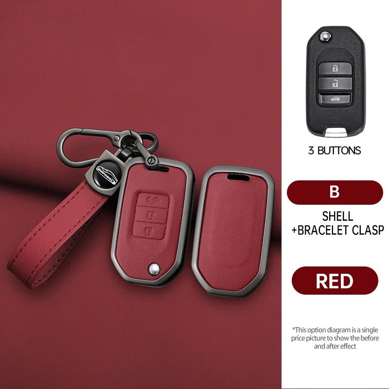 Interior Mouldings Zinc Alloy Car Key Case Cover Shell For Honda Civic Accord City Odyssey CR-V XR-V HR-V Vezel Jade Jazz Crider