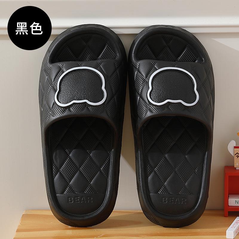 

Модные женские тапочки, летние мультяшные тапочки на толстой подошве для дома, тапочки для ванной, мужские сандалии из ЭВА 43-44 чёрный