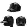 Men's Casual Faux Leather Winter Hat With Ear Protection For Cold Weather Comfort