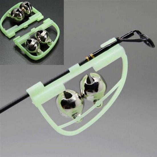 2Pcs Fishing Alarm Portable Twin Bells Plastic Alloy Outdoor Night Fishing Bell Rings for Workshops