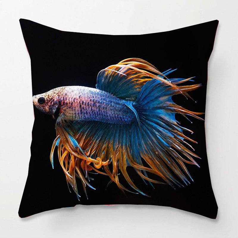 Tatami Bedside Square Pillow Animal Fish Print Pillow Case Home Sofa Pillow Cushion