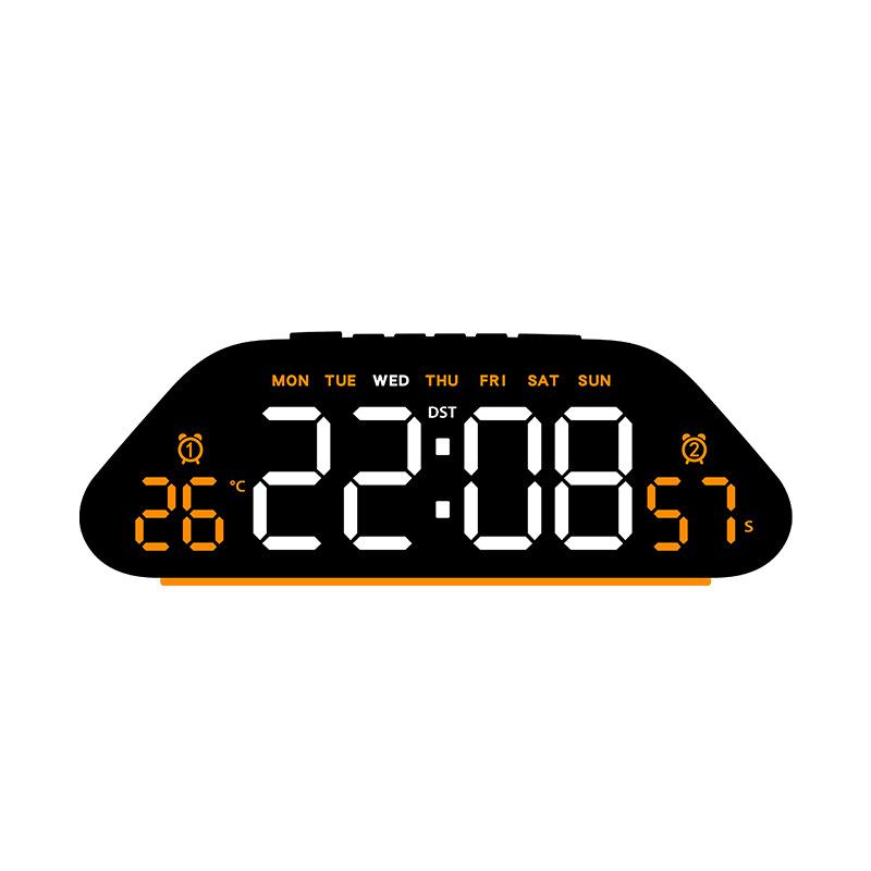 LED Digital Alarm Clock Temperature Week Date Display Timer Brightness Adjustment Electronic Table Clock with Ambient Light