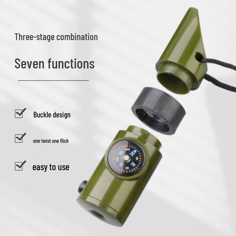 Multifunctional Outdoor Survival Whistle with Compass & Thermometer