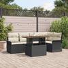 Outdoor Sofa Set with Storage 6 pcs Black Poly Rattan